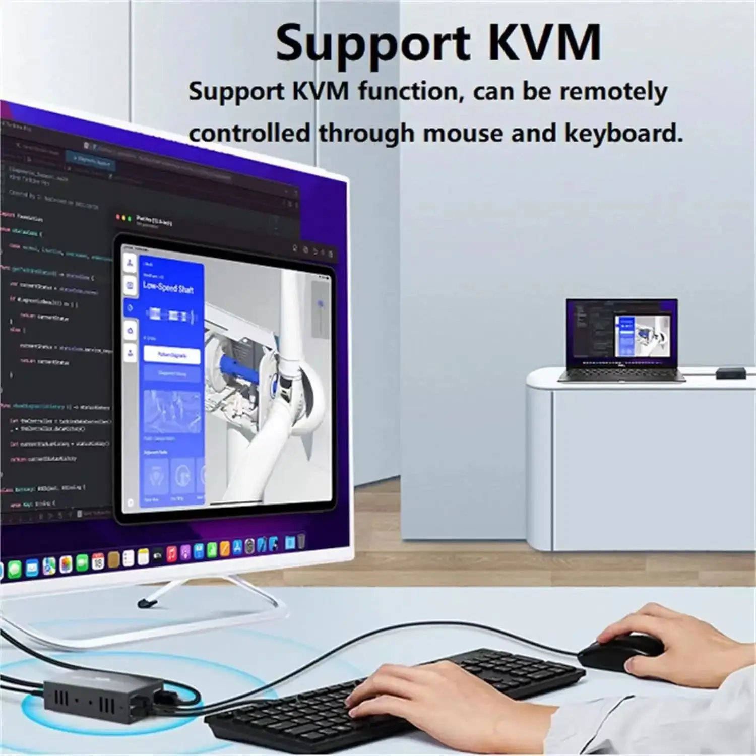 HDMI 호환 KVM 익스텐션 루프 아웃 USB-A 키보드 마우스용 KVM 비디오 어댑터, 금속 RJ45 랜 이더넷 확장기, 150M