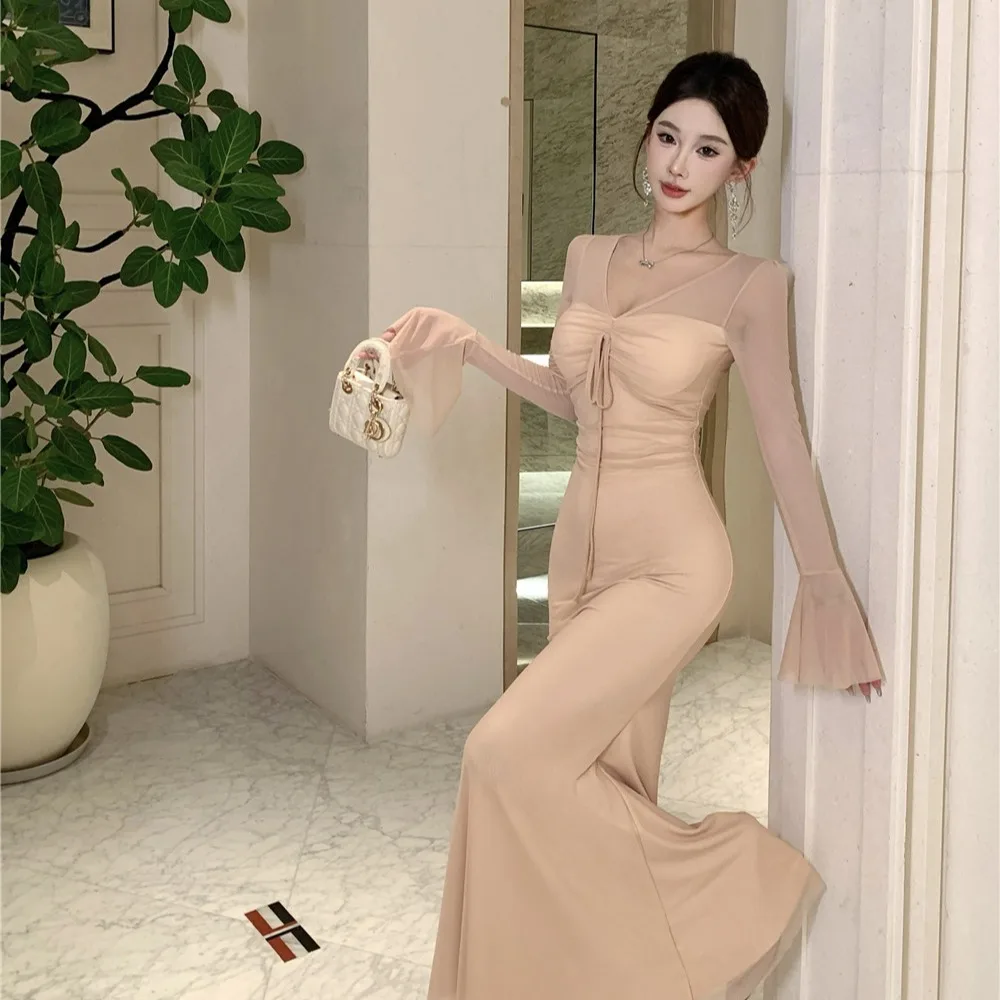 تصميم حسية صغيرة ence مثير V-ne جرس Sve Me التفاف Bodycon Dr الخريف الشتاء جديد Sle العصرية المرأة الدكتور #4