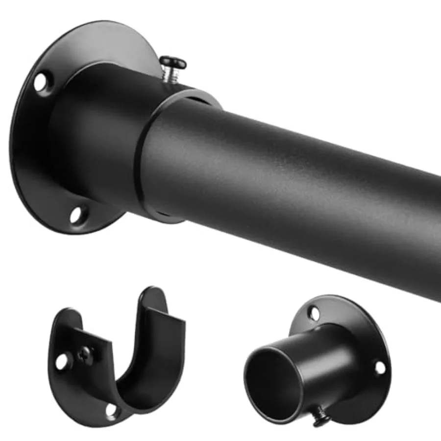 

Штанга для шкафа 17-40 дюймов, диаметр 1,3 дюйма, сверхпрочная, регулируемая, для подвешивания одежды, металлическая, матовая