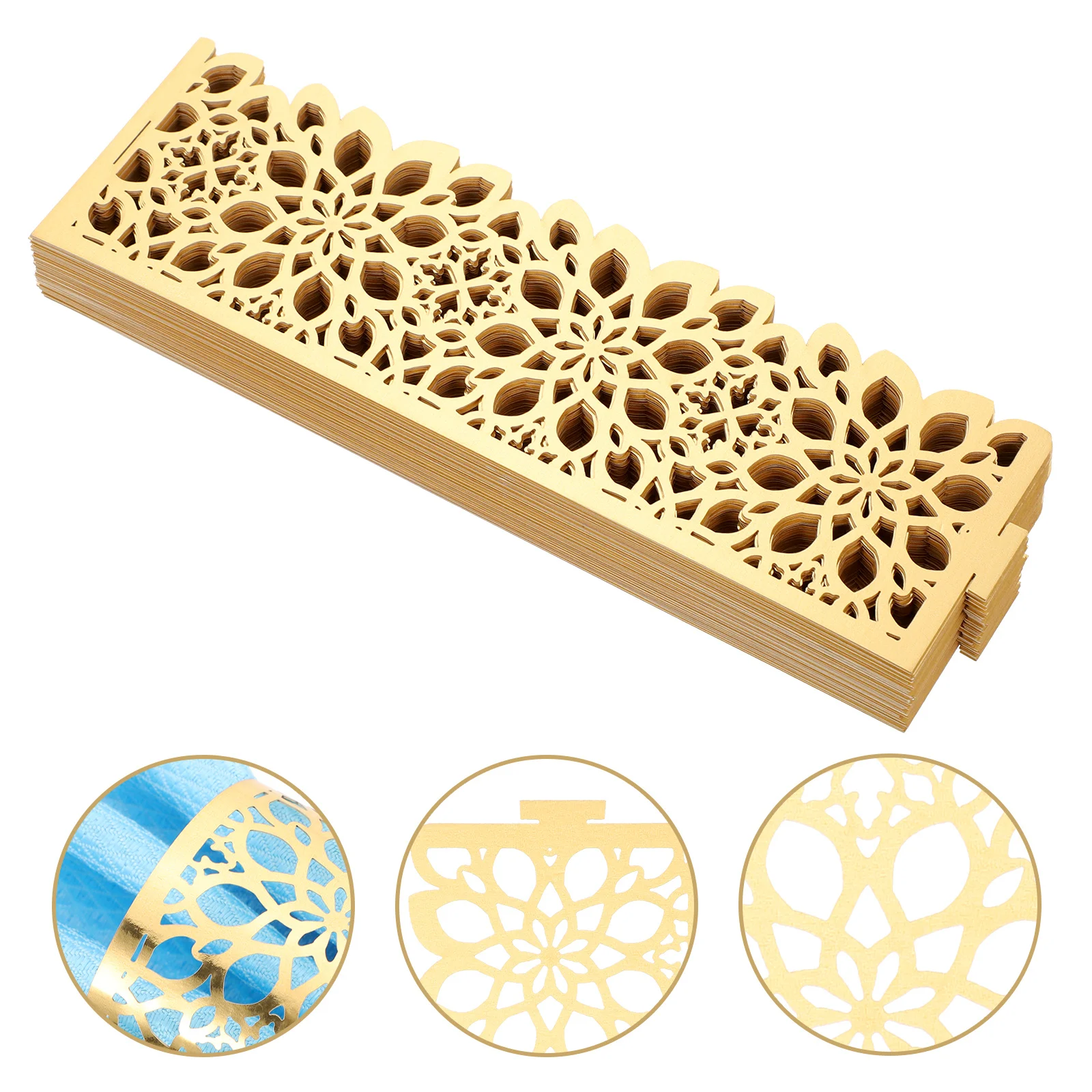 50 قطعة من إكسسوارات المناديل الرائعة بإبزيم مزخرف للتجمع العائلي ومهرجانات أعياد الميلاد وعشاء للاستخدام المنزلي في الفنادق