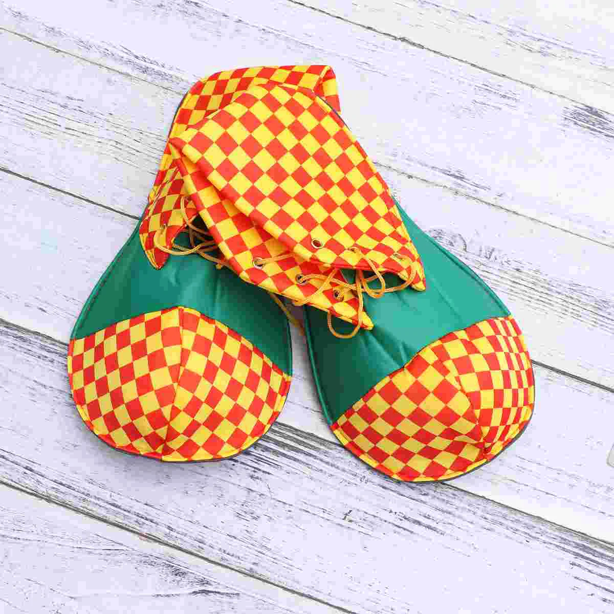 A Pair of Average Size Clown Shoes Bright Color Halloween Costume Clown Shoes for Women Men clown shoes for adult men