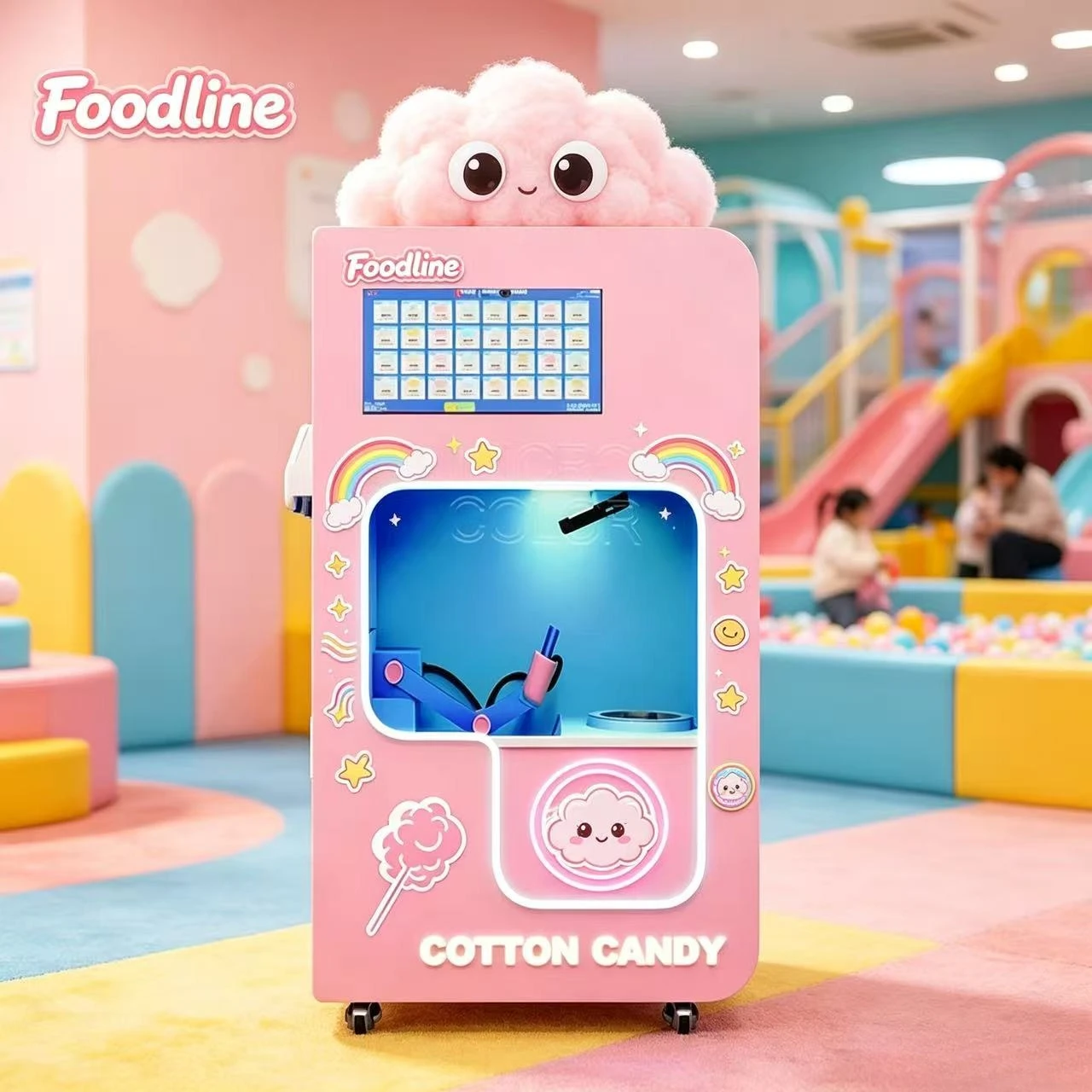 FL Cotton Candy Vending Machine Latest Type Full Automatic Fairy Commercial Cotton Candy Floss Machine for Shopping Mall Cinema