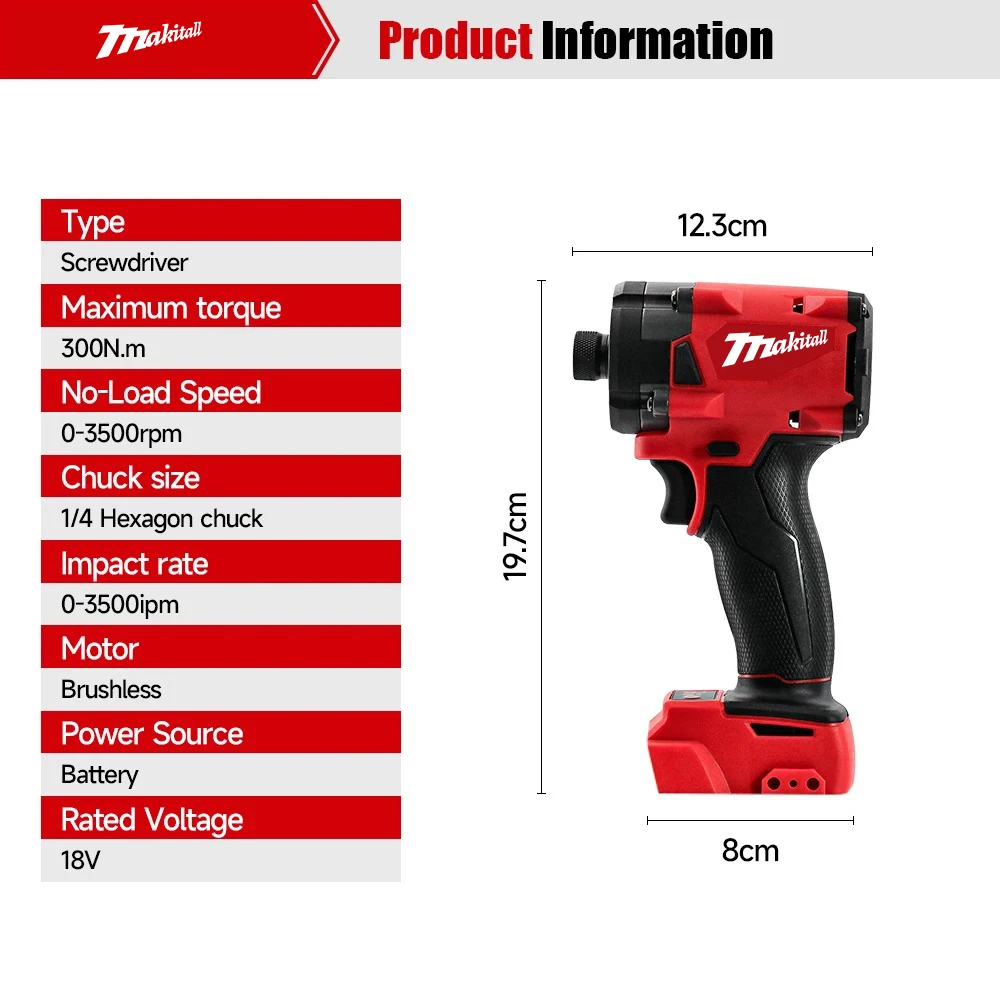 multi-fit impact driver long life strong driving force easy to control 20v rechargeable power tool for Milwaukee battery pin image 6