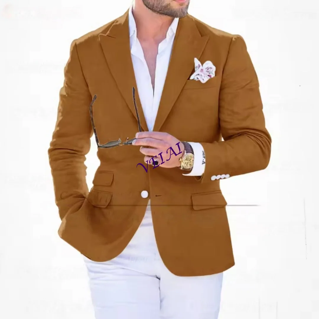 

Роскошные зеленые мужские пиджаки по индивидуальному заказу (один блейзер) Облегающий свадебный пиджак Формальные деловые офисные смокинги Модные повседневные размеры