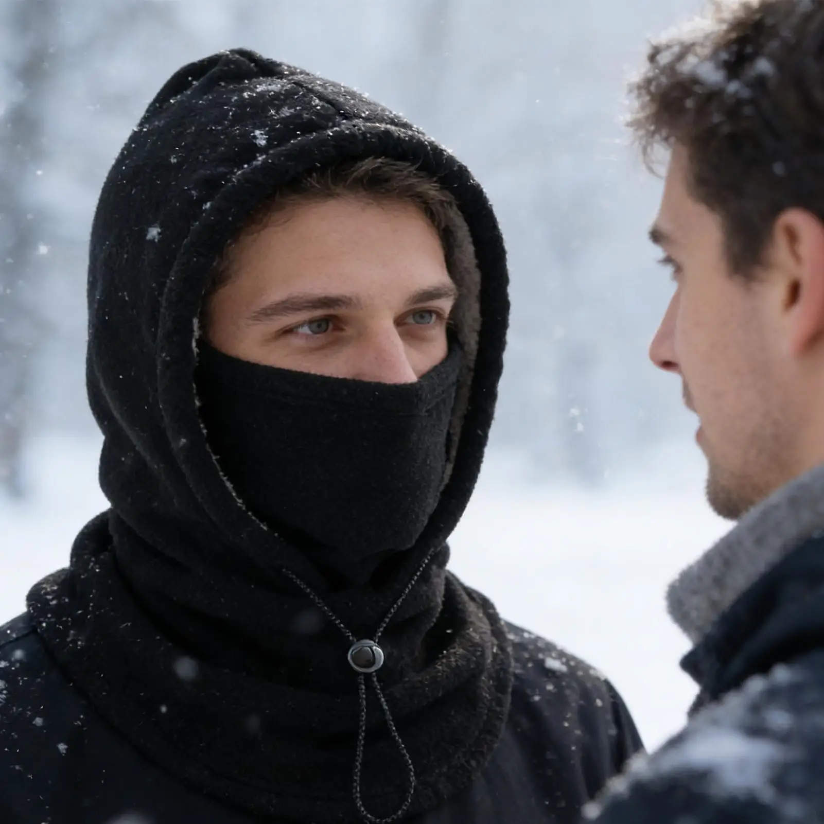 

Winter Hat With Face Cover Windproof Breathable Adjustable Drawstring Warmer Winter Face Hood For Cold Weather Cycling Outdoor