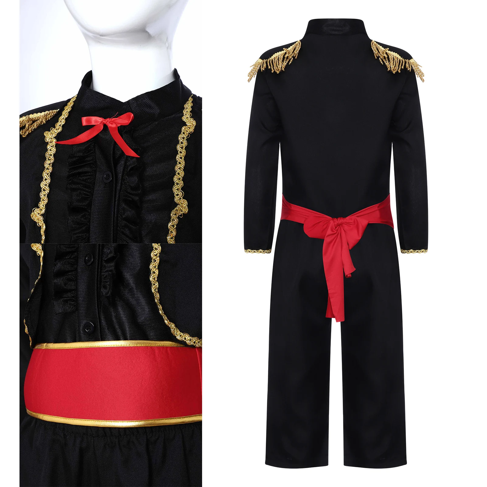 Mexican Street Band Halloween Traditional Music Perform Clothes Kid Boys Spanish Bullfighter Outfit Flamenco Performance Costume