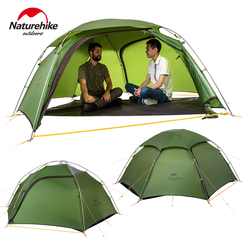 Imagem -03 - Naturehike-tent Outdoor Peak Nuvem Ultralight 20d Silicone Caminhadas Tenda Pessoas Estações Tapete Gratuito t Zippers Camping