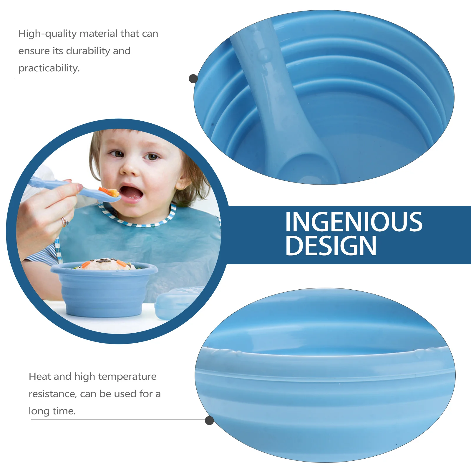 

Силиконовая складная миска, детские миски, посуда для еды на воде, набор складных детских столовых приборов, набор для кормления, дополнительная еда