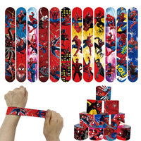 12Pcs Spider-Man Series Slap Bracelet Pvc Snap Circle Cartoon Pat Circle Bracelet Children Fun Gifts Birthday Gifts