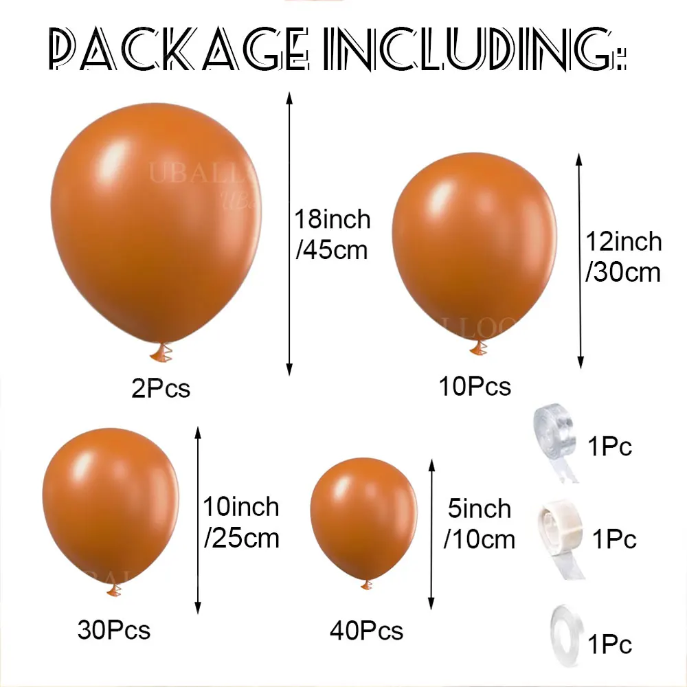 1 Set Retro Orange Luftballons Girlande 5/10/12/18 Zoll gebrannter orangefarbener Ballonbogen für Sun Cutie Babyparty Halloween Geburtstagsdekoration – Detail 2