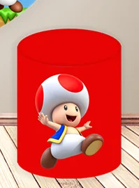 Fondo circular de cumpleaños de Mario Luigi, Fondo de Super Mario Bros, sapo Yoshi, cubierta de cilindro de Mario, accesorios de decoración para Baby Shower