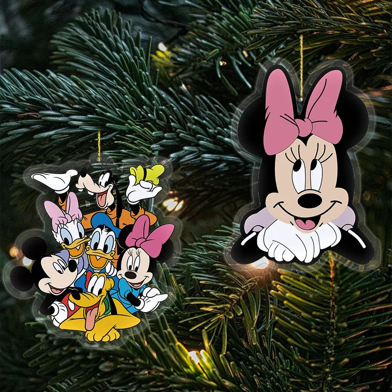 8cm Cartoon Christmas Tree Pendant Series Christmas Pendant Mickey Mouse Minnie Anniversary Peripheral Decoration Holiday Gift