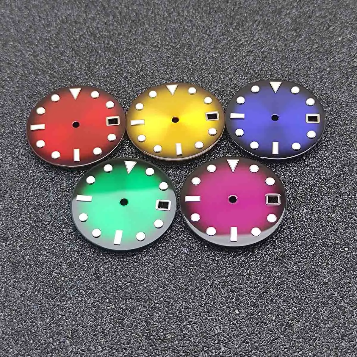 28.5mm Sterile Red Blue Green Yellow Watch Dial Faces Fit For NH35A NH35 Movement With Date Window