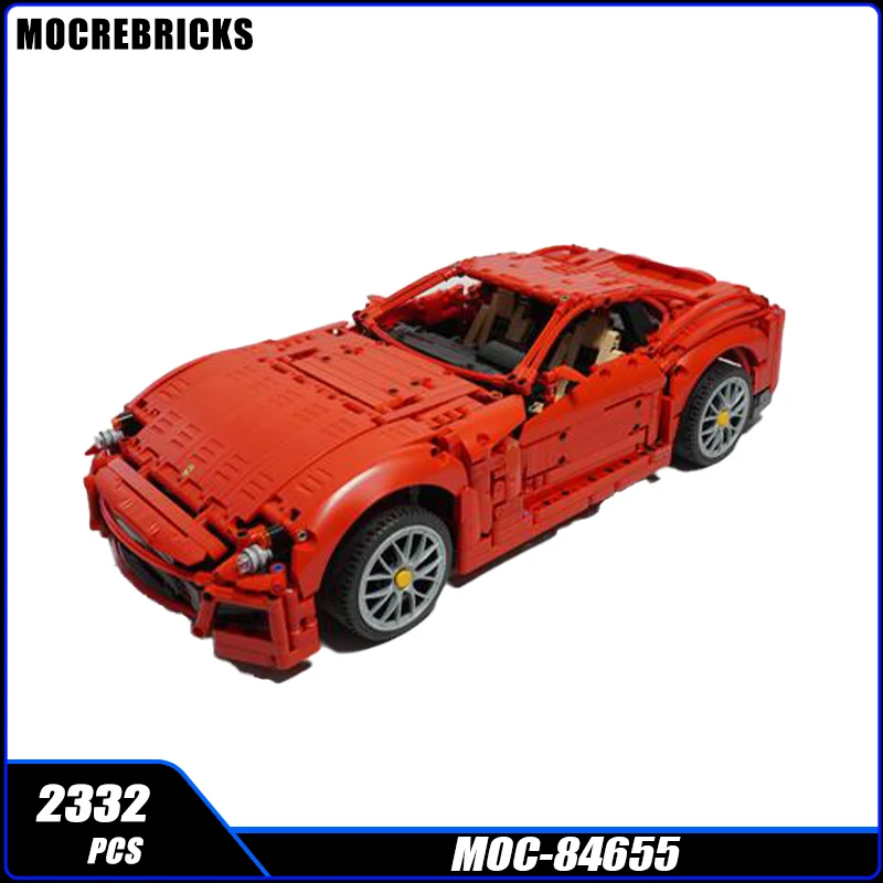 

MOC Racing Seires Red Super Car 1:10 Scale Building Block DIY Model Collection Experts High Difficulty Education Brick for Toy