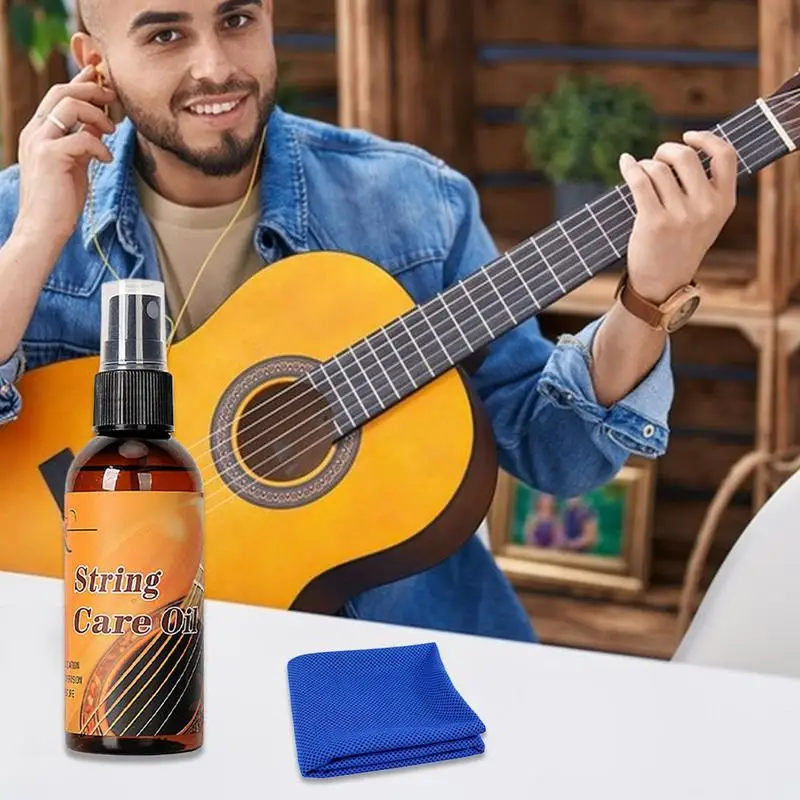 Acondicionador de aceite para diapasón de guitarra, aceite de limón, 80ml, cuidado de diapasón de guitarra, esmalte de aceite de limón, limpiador de cuerdas de guitarra para limpieza de guitarra