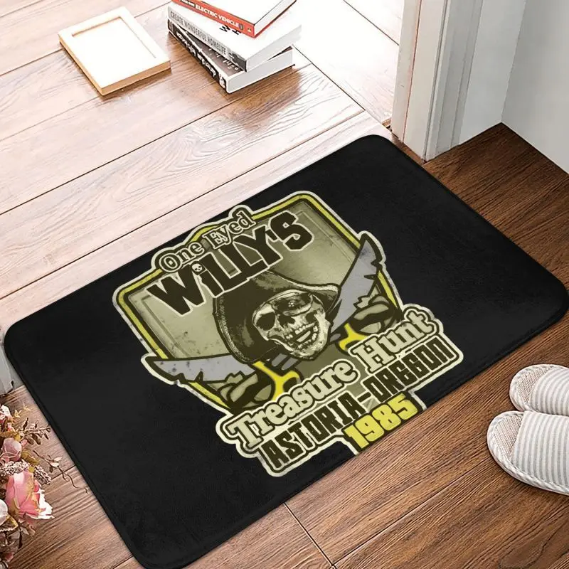 Vintage The Goonies Doormat Anti-Slip Entrance Kitchen Floor Door Mat Never Say Die Sloth Chunk Fratelli Skull Pirate Carpet Rug