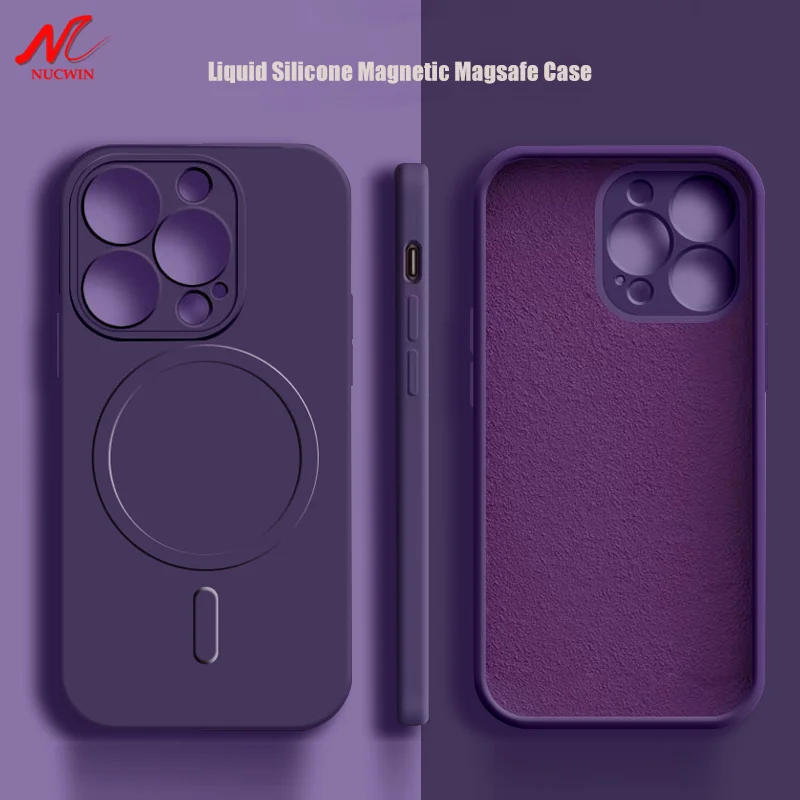 Liquid Silicone Magsafe Case for iPhone 14 15 Pro Max 11 12 Mini 13 12 Pro Xs Max X Xr 7 8 Plus Magnetic Soft Shockproof Cover