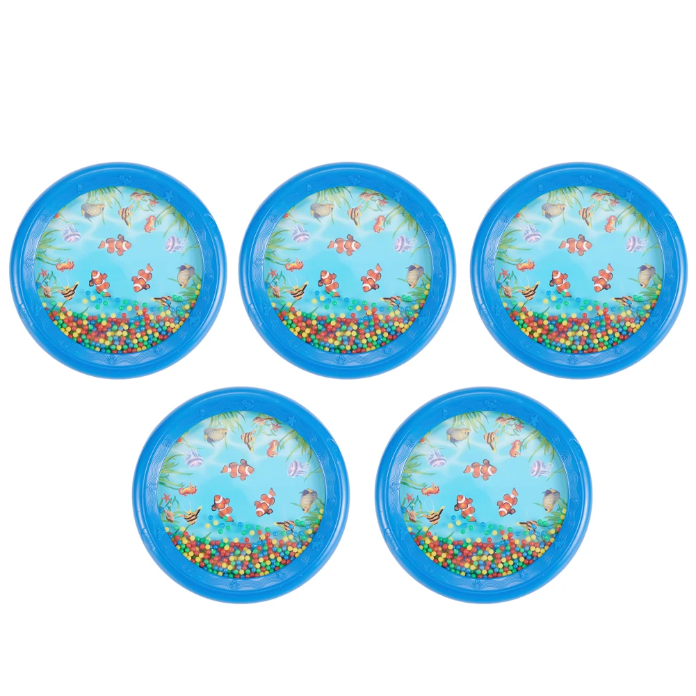 7.1*7.1*0.9 Inch Sea Sound Bead Drum Sensory Drum Calming Sound Cognitive Development Develop Listening Skills