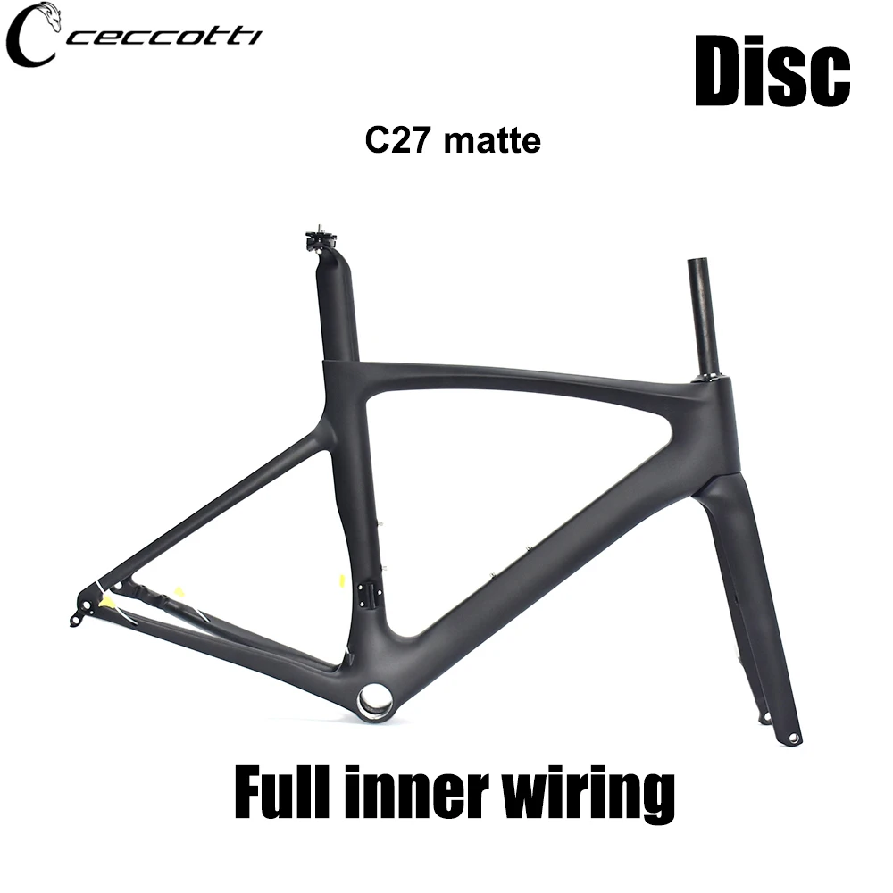 CECCOTTI RF27 Model Road Bike Carbon Frame, Full Inner Cable Design T47 BB Disc Brake, Bicycle Frameset