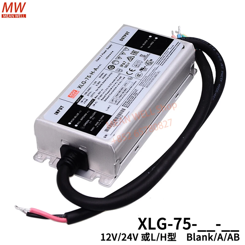 Original MEAN WELL 75W Constant Current Mode LED Driver Switching Power Supply XLG-75-24-A XLG-75-L-A XLG-75-H-A