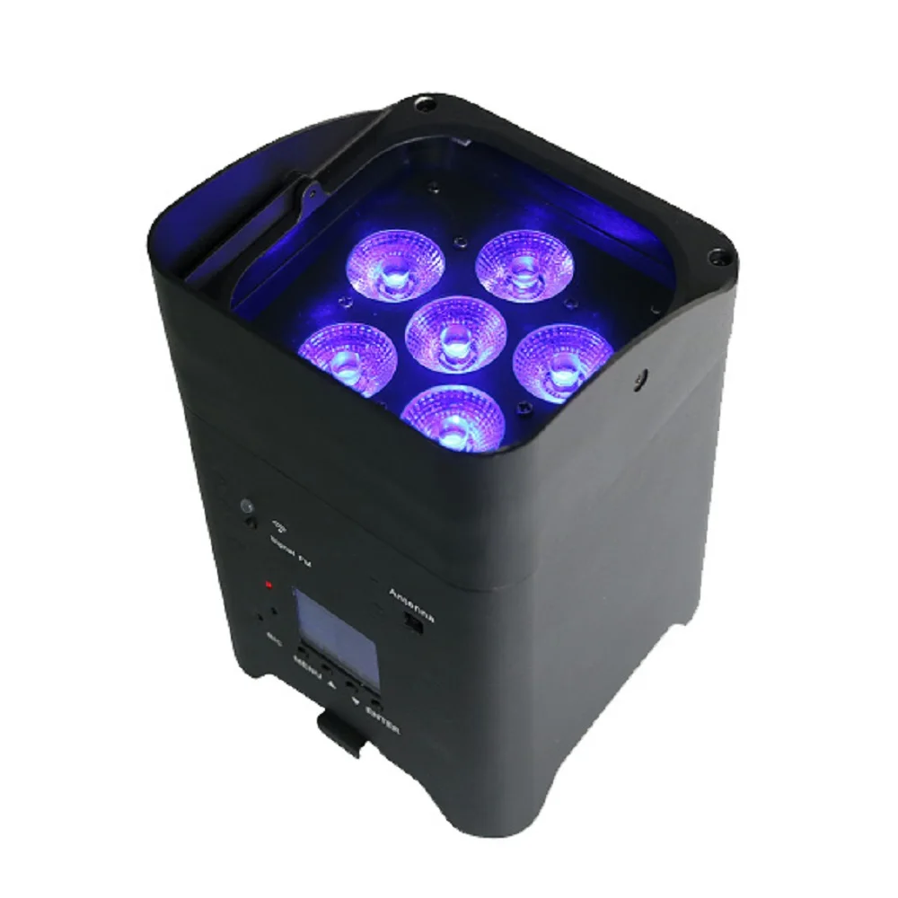 4 pieces with carry bag battery wireless dmx par can light 6x15w 6in1easy move wall washer par stage lighting