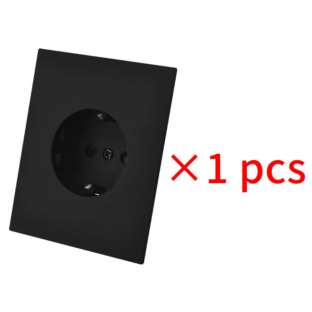 Zwarte knop Lichtschakelaar Ingebouwde stopcontacten Huidgevoel Verf Geïntegreerd paneel Stopcontact DIY-combinatie Ingebouwde verf