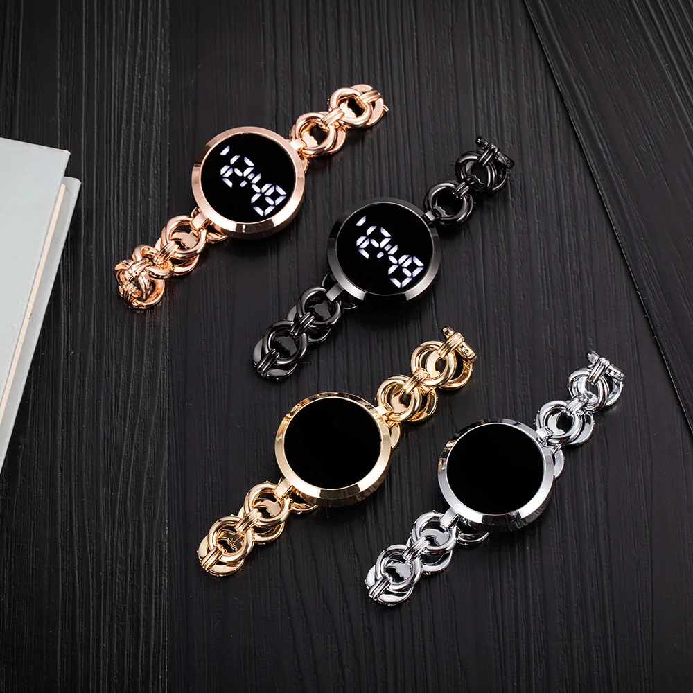 Luxury Digital Watch for Women Fashion Bracelet Ladies Wristwatch Touch Screen LED Digital Electronic Watch Clock for Girls