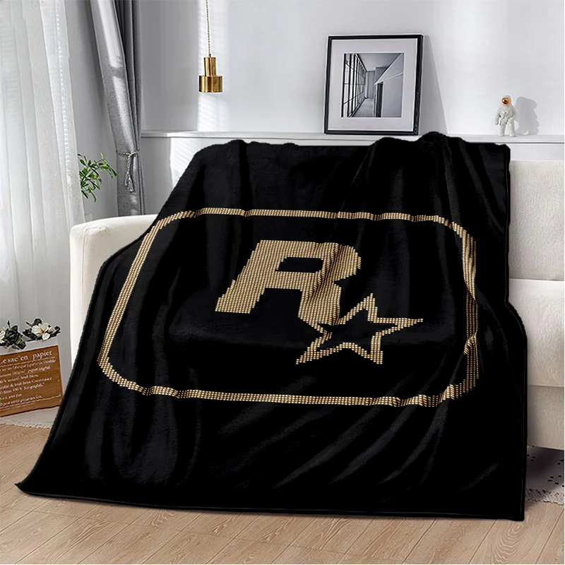 Classics Rockstar Games Logo Soft Blankets,Keep Warm Throw Blanket Comfortable Blanket for Picnic Beds Sofa Home Bedroom Gifts