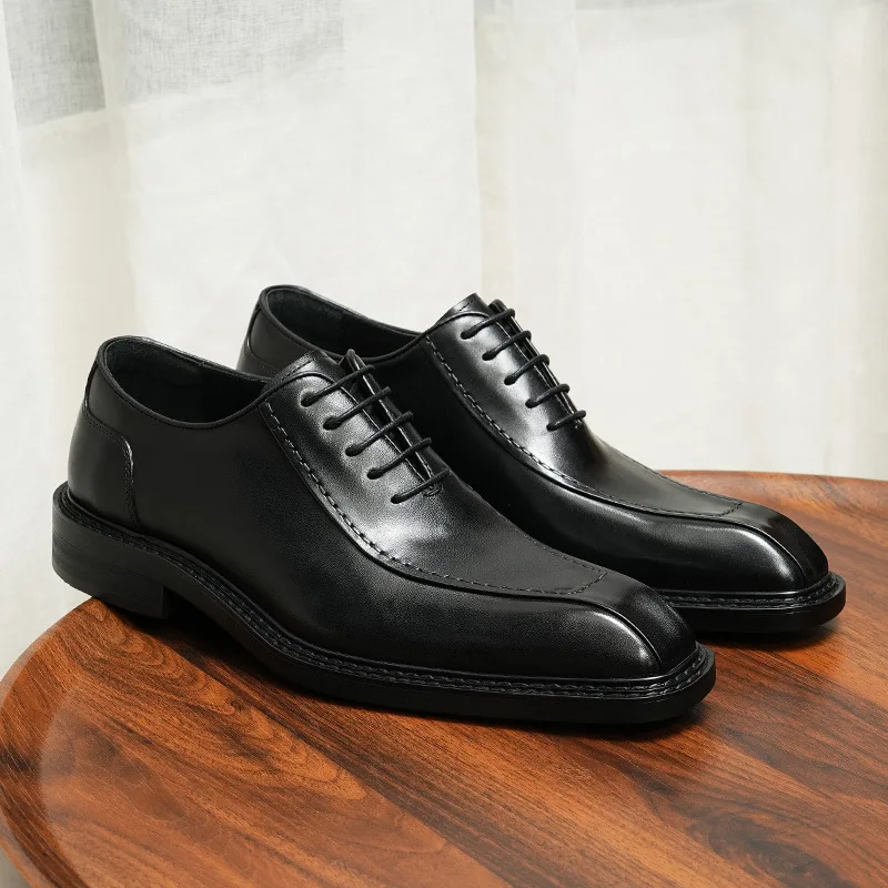 Zapatos de vestir de lujo para hombre, calzado de cuero genuino, diseñador de moda de estilo británico, hecho a mano, cómodos, para fiesta de boda, 2024