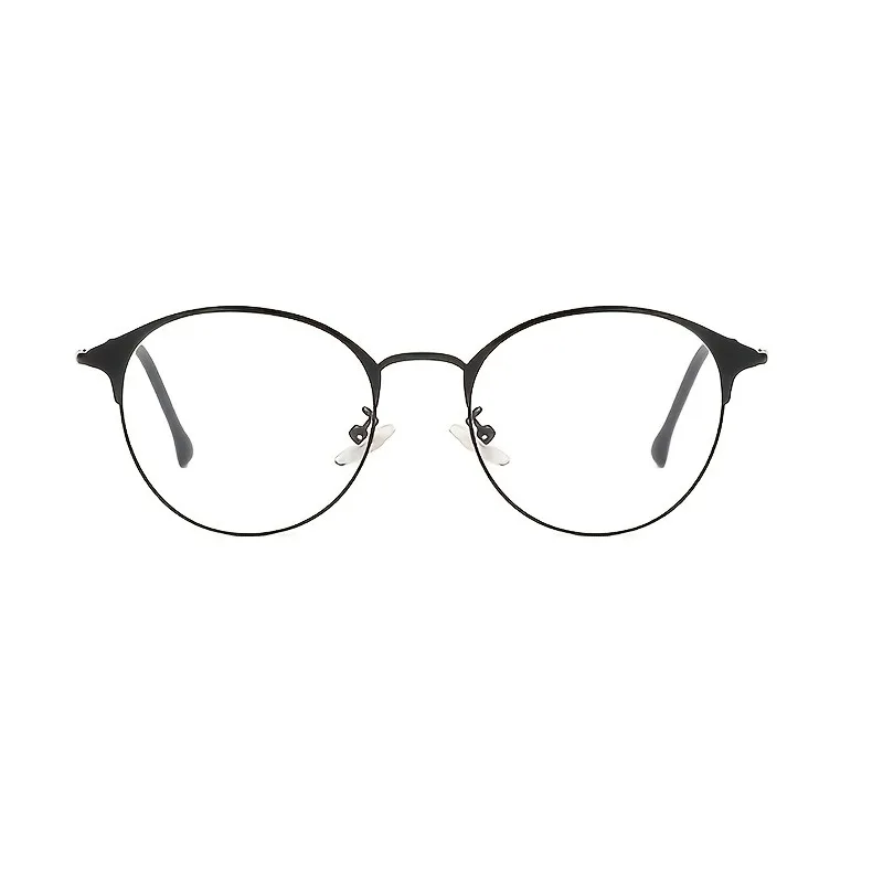 Natürlicher Stil, runder Rahmen, Metall, Vollrahmen, einfache Anti-Blaulicht-Brille – Detail 5