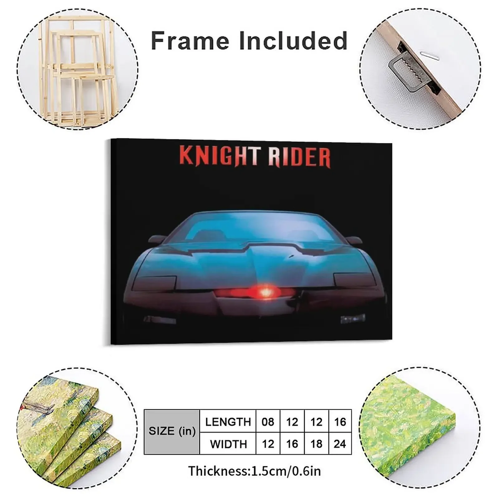 Knight Rider Poster Canvas Painting Poster Printing Wall Cave Painting Create Rusty Framed Wall Paintings