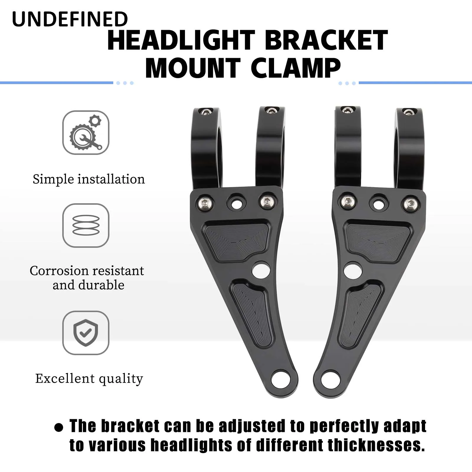 For 34mm-58mm Motorcycle Headlight Bracket Mount Clamp Fork Tube Head Lamp Support Light Holder Chopper Cafe Racer Universal