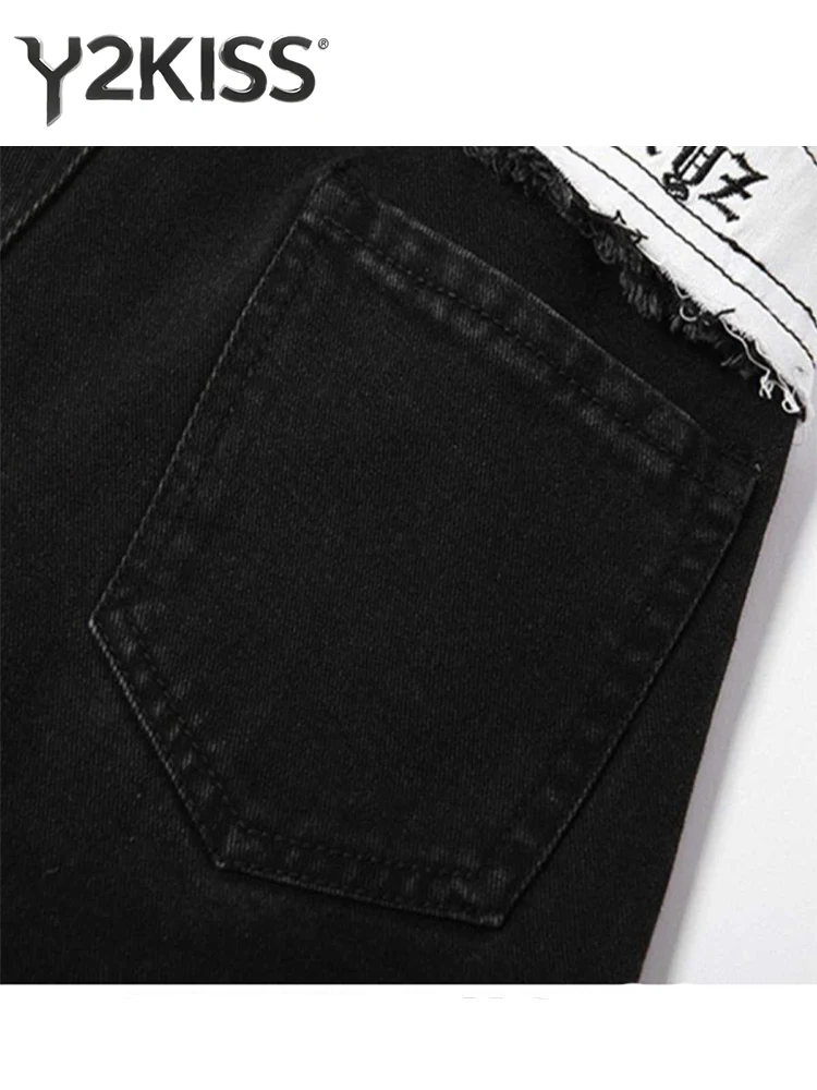 Women's Dark Academia Baggy Jeans American Retro Denim Pants Y2k Bell Bottom High Waist Designer Jeans Harajuku Japanese 2000s
