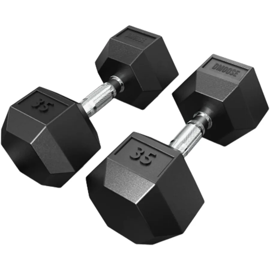 DMoose Mancuernas hexagonales para ejercicios de entrenamiento de fuerza que mira bíceps tríceps pecho hombros espalda y piernas Ideal gimnasio en casa Solu