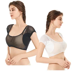New Transparent Sweat Absorbing Clothes Mesh Vest Mesh Chest Vest Washable Sweat Proof Underarm Sweat Pads T-shirt Women