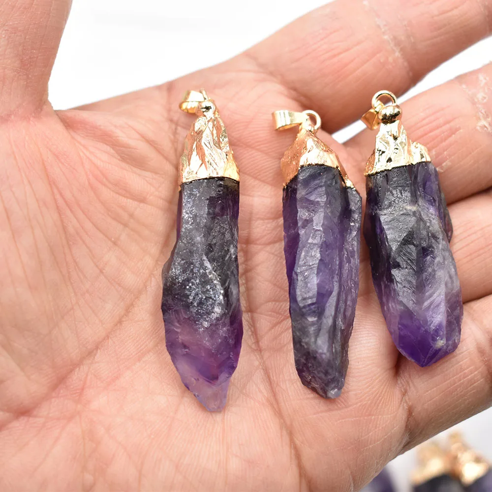 Velkoobchod 12pcs/lot  móda dobrý kvalita přírodní stoneamethysts nepravidelný přívěsky pro šperků příslušenství vytváření svobodné doprava