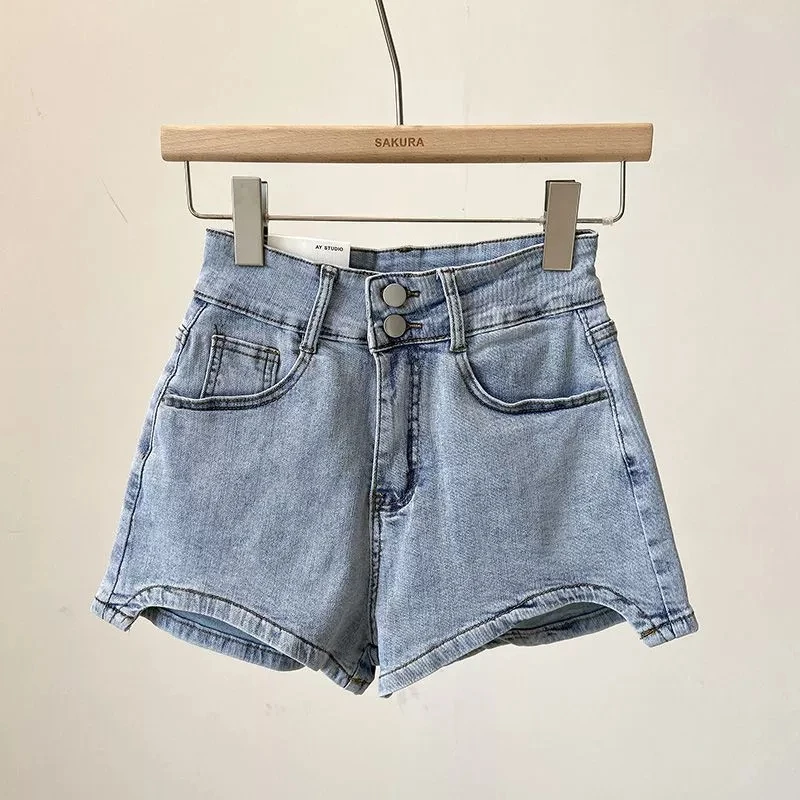 

High Waist Slim Denim Shorts 2025 Women's Tall New Short Stretch Summer Hot Pants