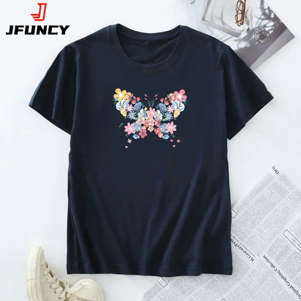 

Plus Size Women's T-shirt 100% Cotton Short Sleeve Tee Women Graphic T Shirts 2024 Summer Fashion Female Tops Woman Tshirt