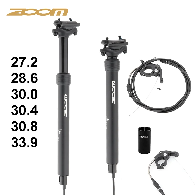 ZOOM bicycle Dropper Seatpost Hydraulic Lifting Innternal Wire 80mm Stroke 27.2 28.6 30.8 31.6mm 33.9mm Mountain bike Seat Post