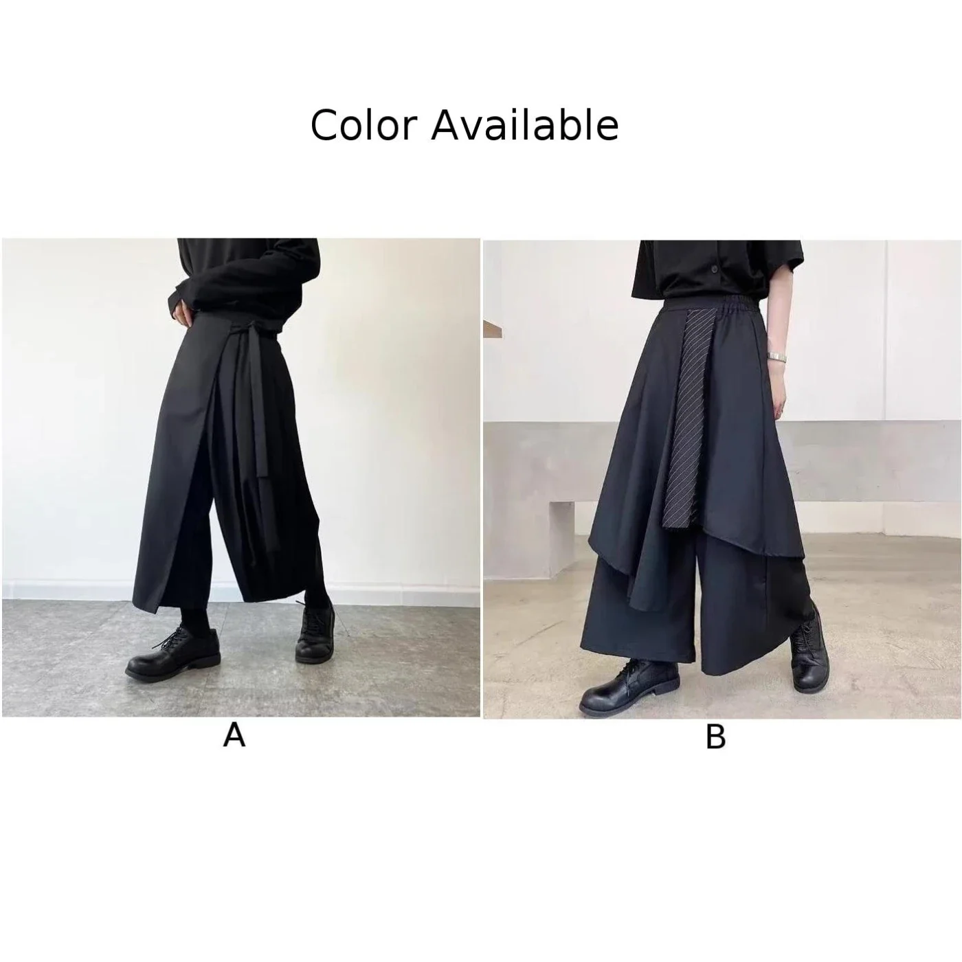 Fashion Mens Elastic Waist Wide Leg Cargo Pants Casual Loose Multi-pocket Long Trousers Comfortable Cuasal Pants