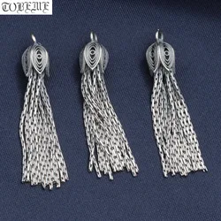 Handcrafted Thai Silver Tassel Vintage Sterling Jewelry Findings Tassel Charm