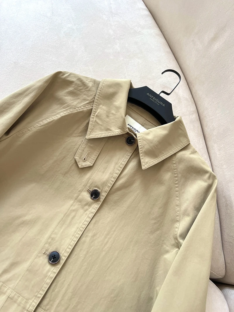 Coréen Sle kaki Long Sve côtelé uchy Princ manteau coupe-vent coupe ample Briti Sle dentelle Sve Patchwork manteau