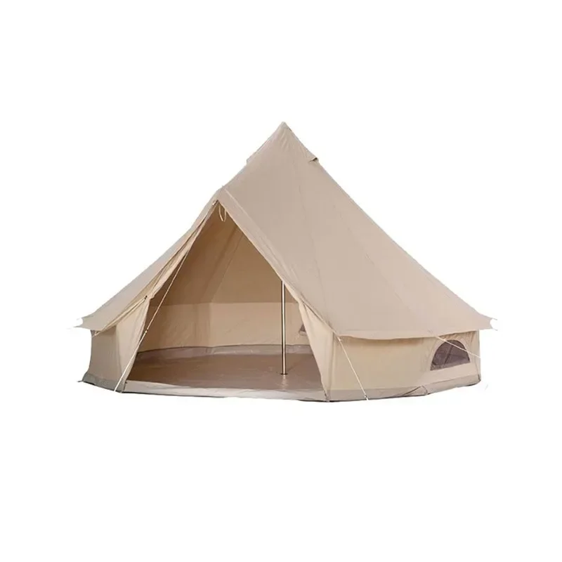 Custom Luxury Glamping Waterproof Retardant Mongolian Indian 3m 4m 5m 6m Cotton Canvas Yurt Tenda Bell Tent For Outdoor Camping