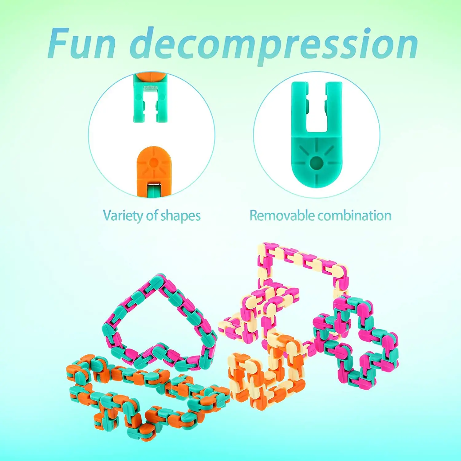 Toys Stress Reliever Decompression Toys Adults Kids 24-section Versatile Detachable Bicycle Track Chain Funny Antistress Toys