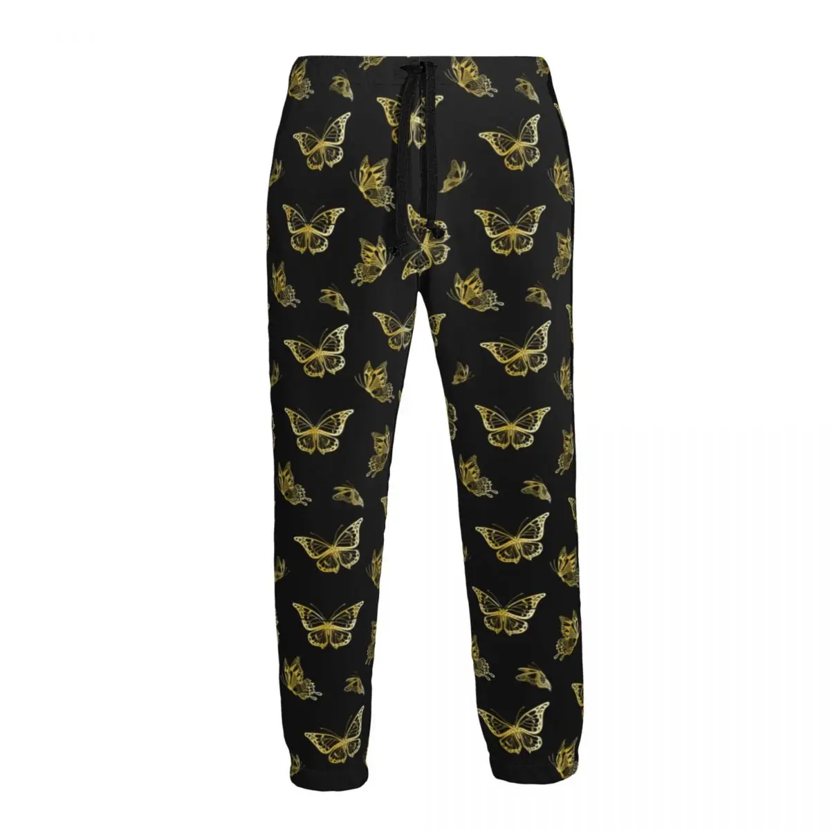 Men Sports Pants Male Casual Loose Trousers Golden Butterflies Sportpants