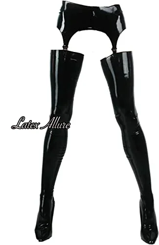 Mould Latex Garter Belt for Stockings bdsm Bondage Latex Rubber Black Red Garter Suspender Belt with Clips NO socks， NO panties