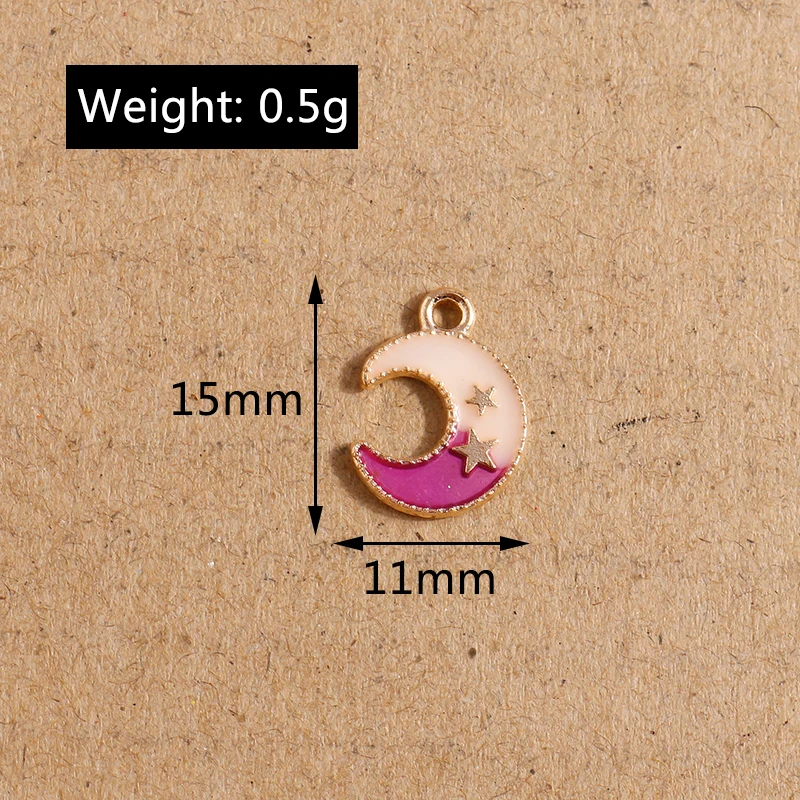 10 Stück Mix Emaille Galaxie Planet Raum Charms für Halsketten Armband Ohrringe Mond Sterne Anhänger DIY Schmuck Herstellung Zubehör – Detail 9