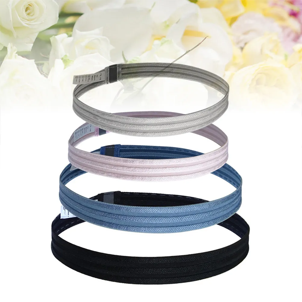 3Pcs Yoga Headbands Polyester Comfort Fit Sweatband Reflective Sports Hair Band Adjustable Elastic Headwrap for Fitness Yoga