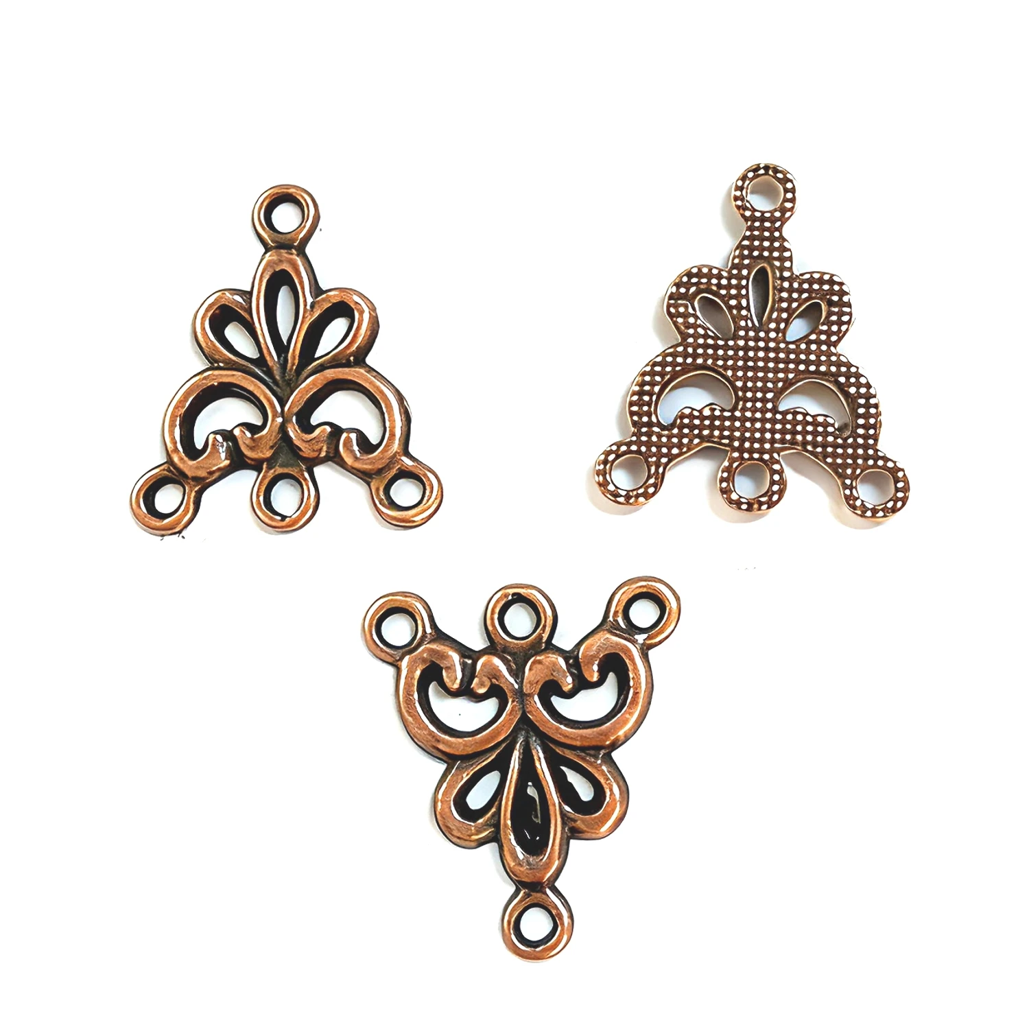 

30 шт. 19*16 мм матовые медные соединители с цветочным узором H2181