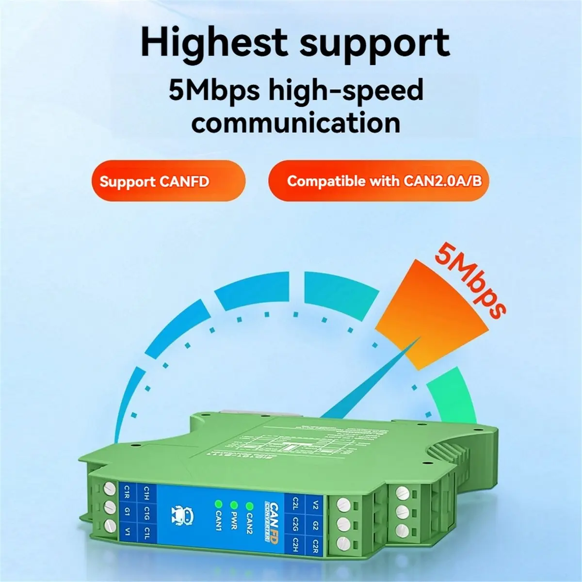 Y1264A*☀▃CANFD Isolation Repeater Industrial CAN 2.0 Communication Modules 5Mbps High-Speed Communication